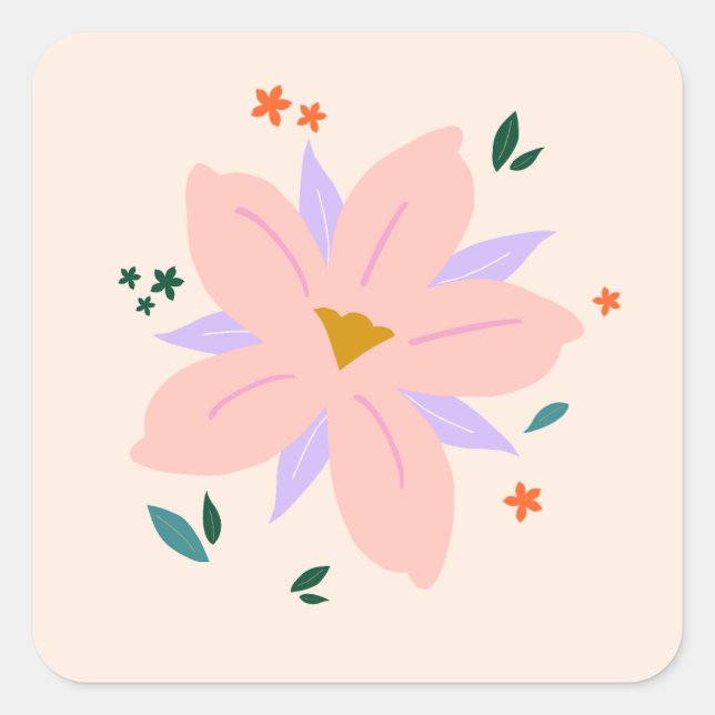 Tropische Blume | 02 Quadratischer Aufkleber (Vorderseite)