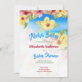 Tropische Blume Baby Dusche Beach Aloha Einladung