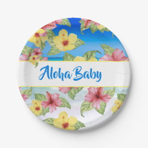 Tropische Blume Baby Dusche Beach Aloha Pappteller