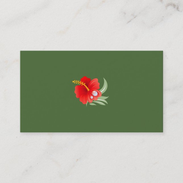 Tropische Blume (Basil Green) Visitenkarte (Vorderseite)