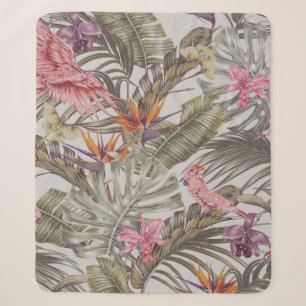 Tropische Blume, Blätter aus Palmen, Paradies  Sherpadecke
