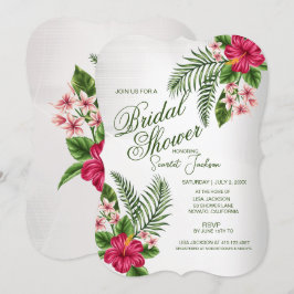 Tropische Blume & Blätter Brautdusche Einladung