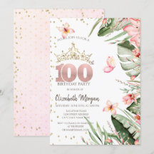 Tropische Blume Blätter Diamonds 100. Geburtstag