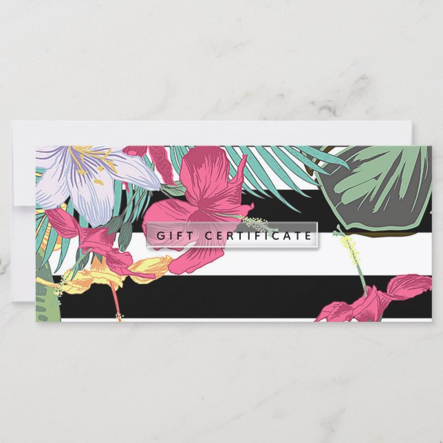Tropische Blume Blätter Geschenkgutschein (Vorderseite)