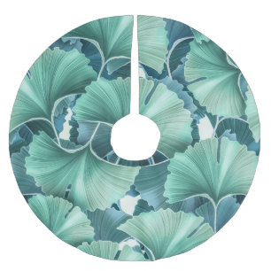 Tropische Blume, Blätter, nahtloser Hintergrund Polyester Weihnachtsbaumdecke