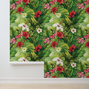 Tropische Blume Blumenbeete Blätter Leaf Green Tapete