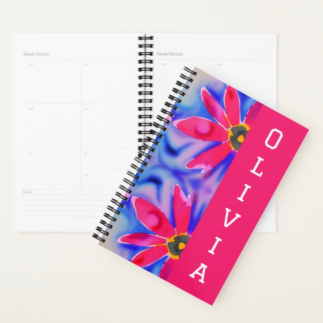 Tropische Blume, bunte Aquarellkunst Planer (Anzeige)