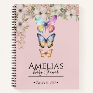 Tropische Blume Butterfly Baby Showbook Notizbuch