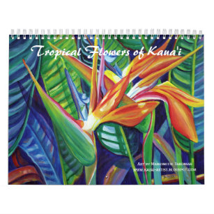 Tropische Blume des Kauai Hawaii-Kalenders Kalender