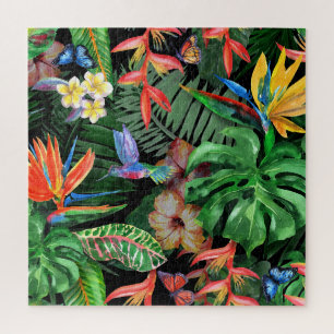 Tropische Blume: Exotisches Wasserfarbmuster