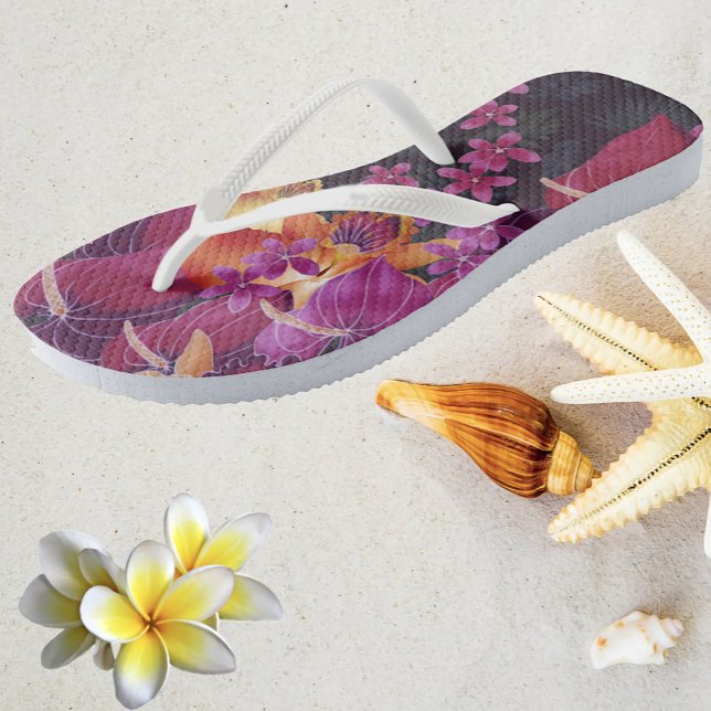 Tropische Blume Frenzy Dreh Flop Flip Flops (Von Creator hochgeladen)