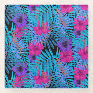 Tropische Blume Glasuntersetzer