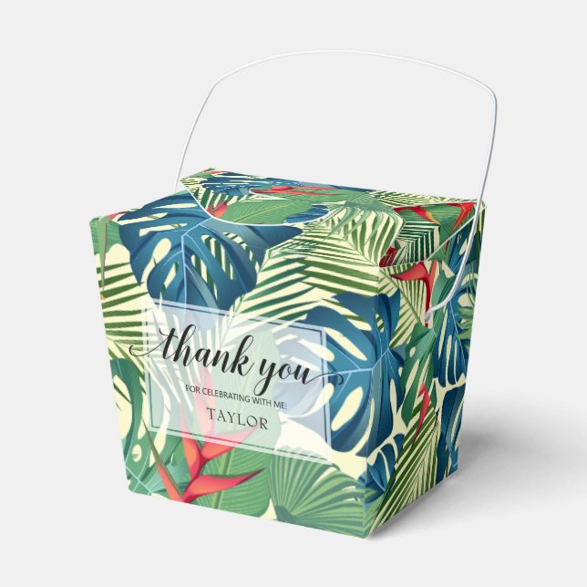 Tropische Blume Grüne Vielen Dank Geschenkschachtel (Vorderseite)