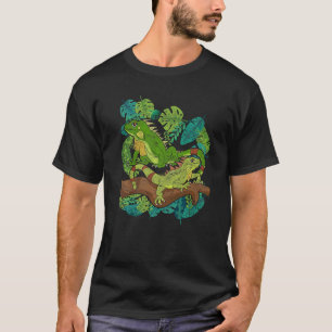 Tropische Blume Haustiere Reptilientierechse T-Shirt