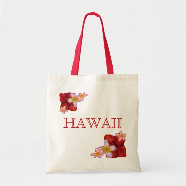 Tropische Blume Hawaii Mehrwegsack Tragetasche (Vorne)