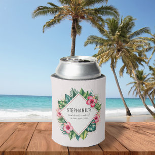 Tropische Blume Hibiskus Bachelorette Dosenkühler