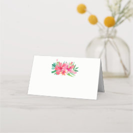 Tropische Blume Hibiskus Plumeria Wedding Platzkarte