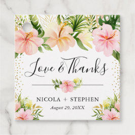 Tropische Blume Hochzeit Geschenkanhänger