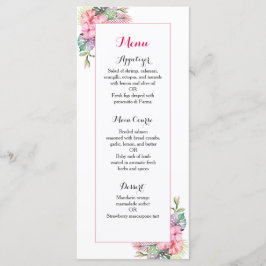 Tropische Blume Hochzeitsmenü Menükarte