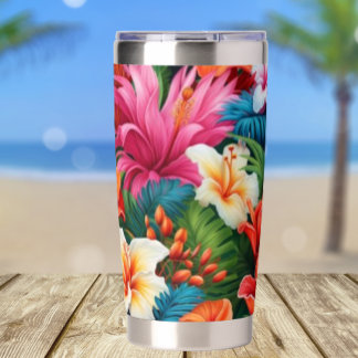 Tropische Blume im Wasser Thermobecher