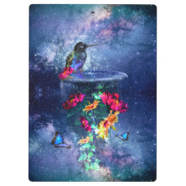 Tropische Blume, Kolibris, Schmetterlinge und Ster Klemmbrett