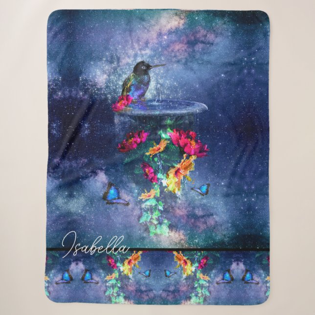 Tropische Blume, Kolibris, Schmetterlinge und Ster Sherpadecke (Vorderseite)