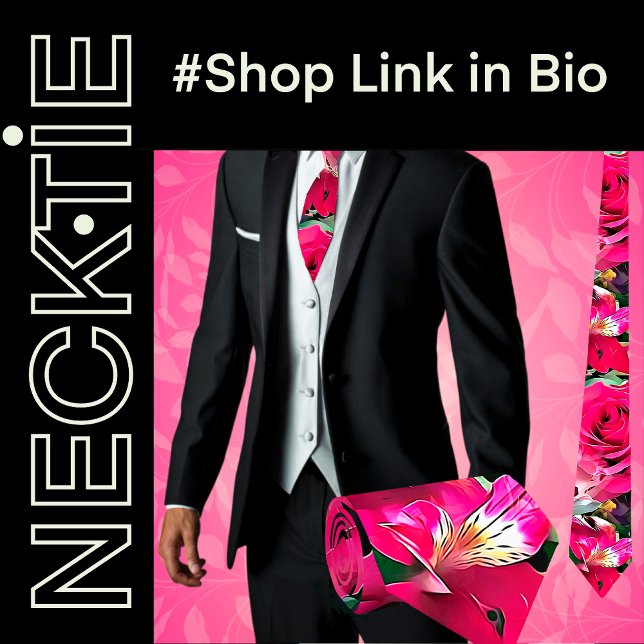 Tropische Blume Krawatte (Cool trendy modern abstract floral men's necktie)