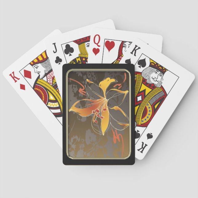 Tropische Blume Kunst spielen Karten Spielkarten (Rückseite)