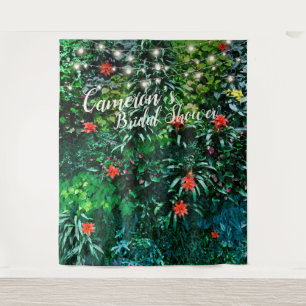 Tropische Blume Licht Brautparty Hintergrund Wandteppich