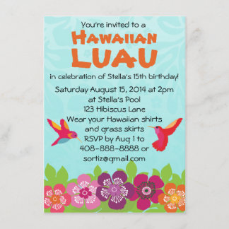 Tropische Blume Luau Party Einladung
