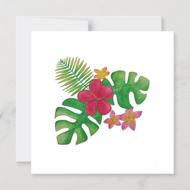 Tropische Blume Magneteinladung (Vorderseite)