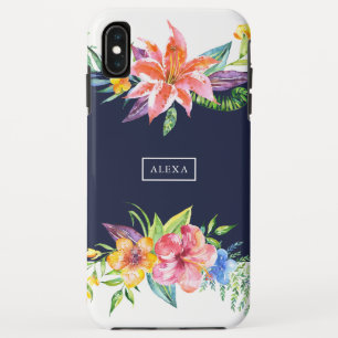Tropische Blume mit blauem Hintergrund Case-Mate iPhone Hülle