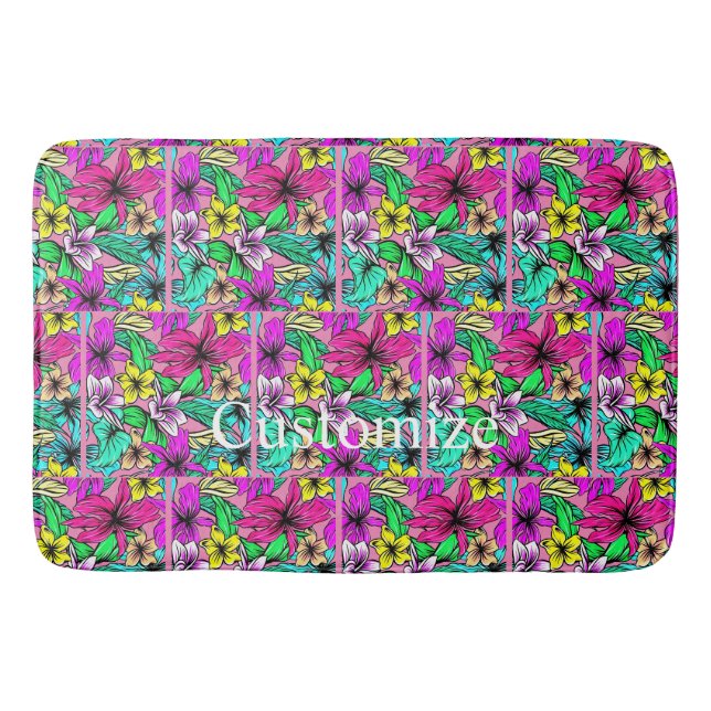 Tropische Blume Mix Thunder_Cove Badematte (Vorderseite)