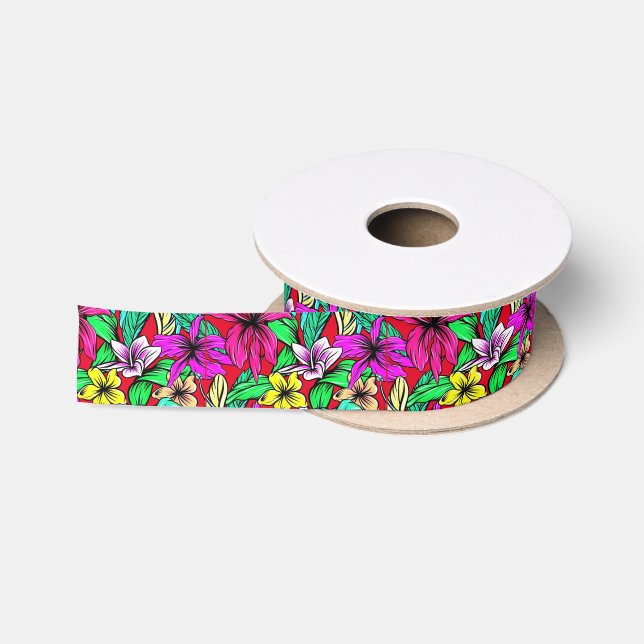 Tropische Blume Mix Thunder_Cove Satinband (Spule)