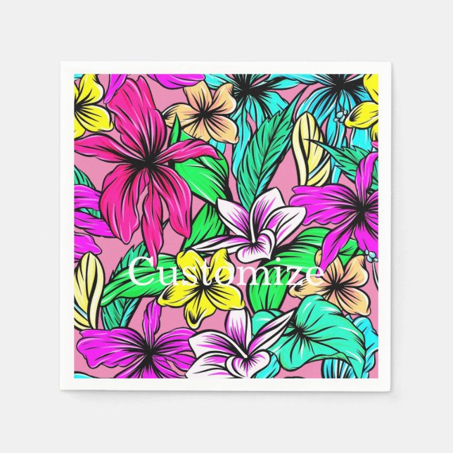 Tropische Blume Mix Thunder_Cove Serviette (Vorderseite)