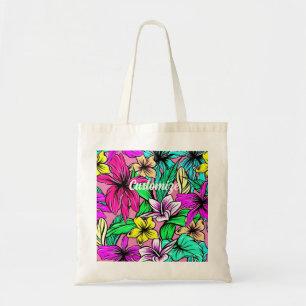 Tropische Blume Mix Thunder_Cove Tragetasche