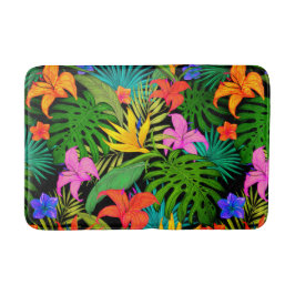 Tropische Blume Monstera Blatt Hawaii farbenfroh Badematte