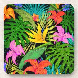 Tropische Blume Monstera Blatt Hawaii farbenfroh Getränkeuntersetzer