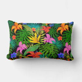 Tropische Blume Monstera Blatt Hawaii farbenfroh Lendenkissen