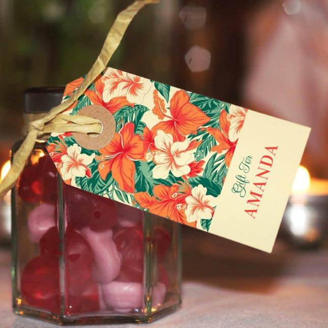 Tropische Blume Muster Hawaiianvibe Geschenkanhänger (Von Creator hochgeladen)