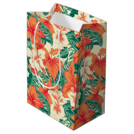 Tropische Blume Muster Hawaiianvibe Mittlere Geschenktüte
