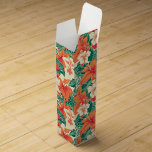Tropische Blume Muster Hawaiianvibe Weinbox<br><div class="desc">Orangefarbene und hellbeige tropische Blume,  nahtlose Muster,  hawaiianisches Ambiente mit Blumenmuster.</div>