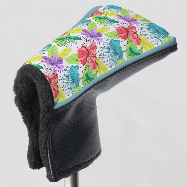 tropische Blume nahtlos Golf Headcover (3/4 Vorderseite)