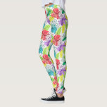 tropische Blume nahtlos Leggings<br><div class="desc">Moderne Wasserfarben,  farbenfrohe tropische Blume,  nahtlose Muster mit weißem Hintergrund.</div>