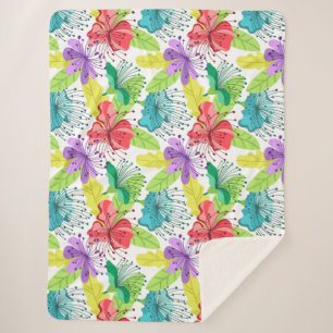 tropische Blume nahtlos Sherpadecke