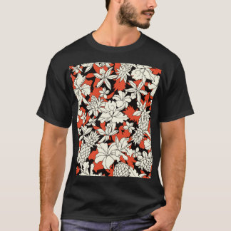 Tropische Blume Nahtloses exotisches Muster T-Shirt