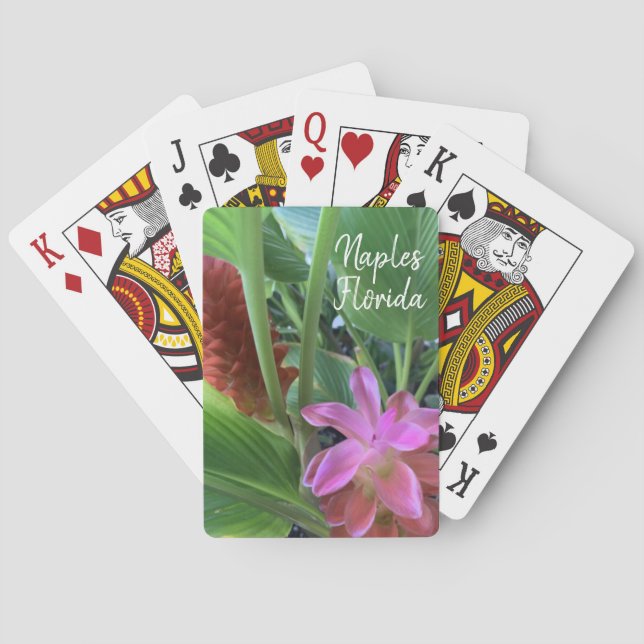 Tropische Blume Neapel Florida Spielkarten (Rückseite)