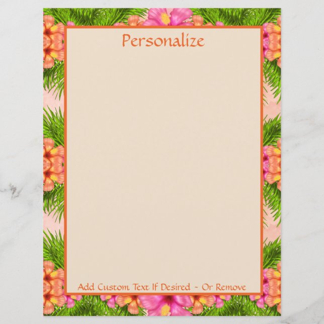 Tropische Blume Orangefarbene Rosa Blüten Personal (Vorderseite)