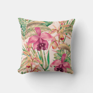 Tropische Blume, Orchideen-Blume, Dschungel-Blätte Kissen
