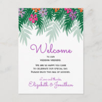 Tropische Blume & Palm Branch-Hochzeit Willkommen